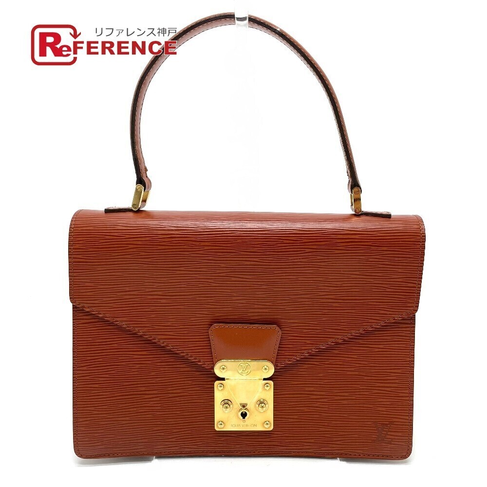 Louis Vuitton Epi Concorde Bag Business Handbag Leather Kenya Brown